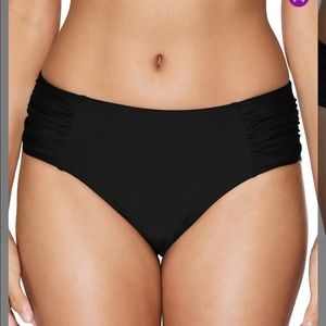 Black Rouged Bikini Bottoms